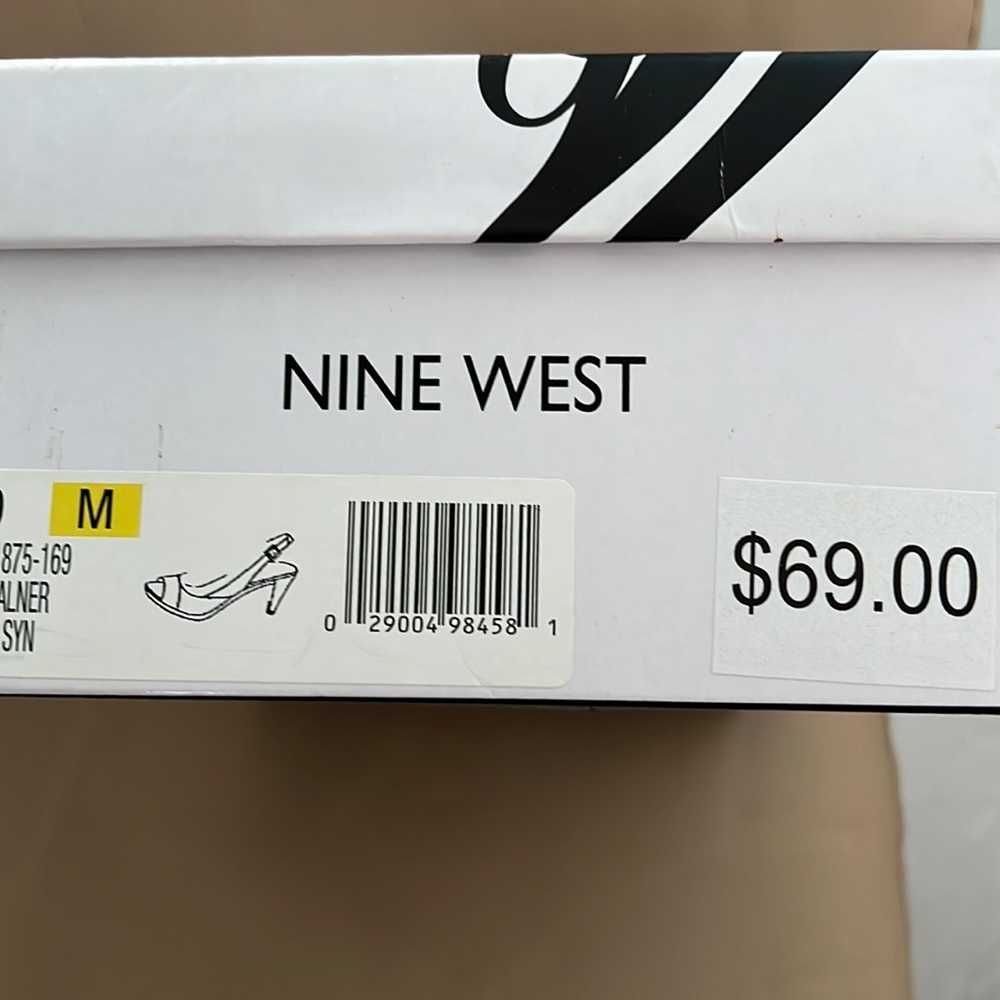 Black sling back Nine West woman’s shoes size 10.